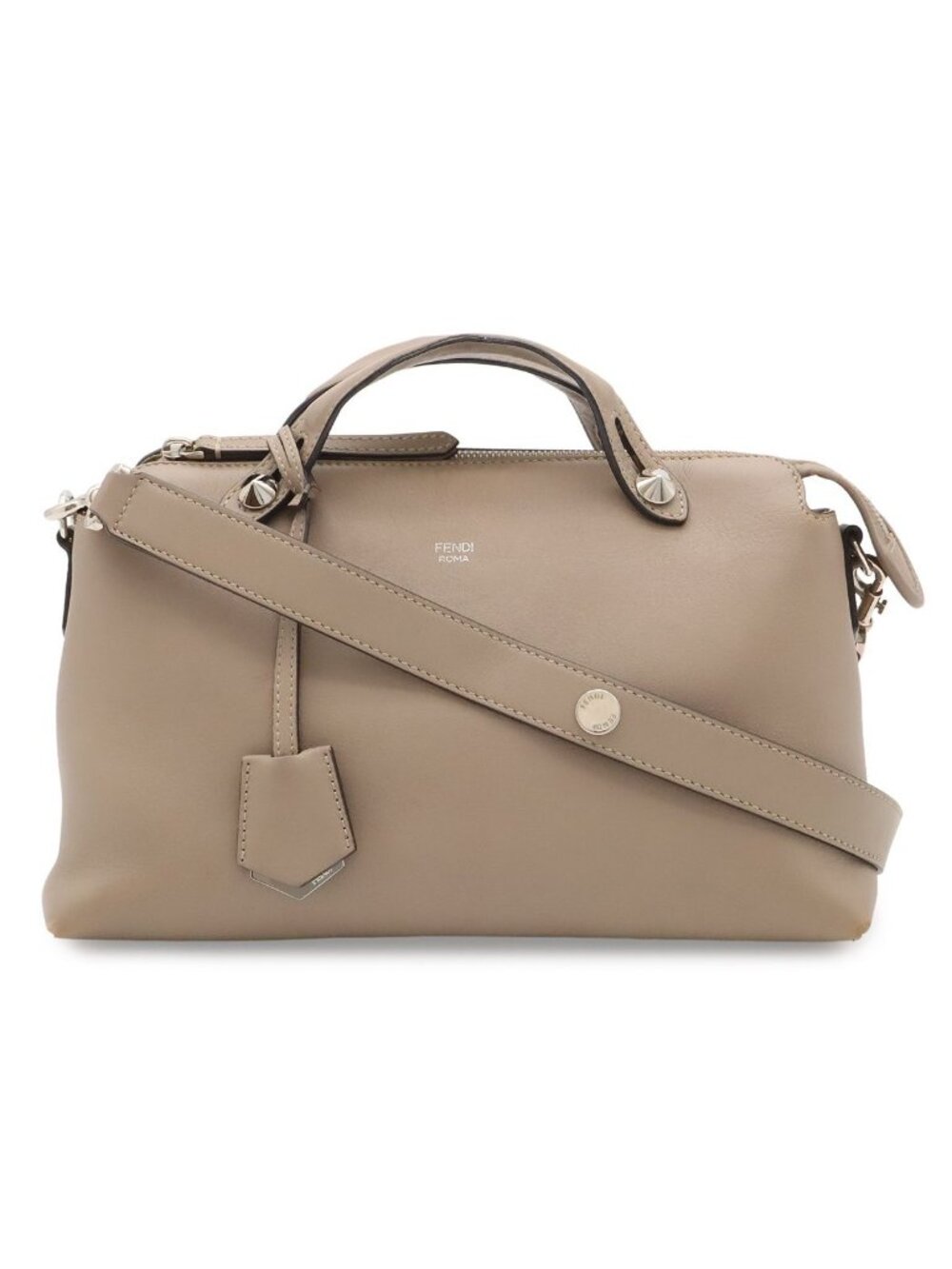 Fendi by the Way 2-Way Shoulder Bag Leather Gray Silver